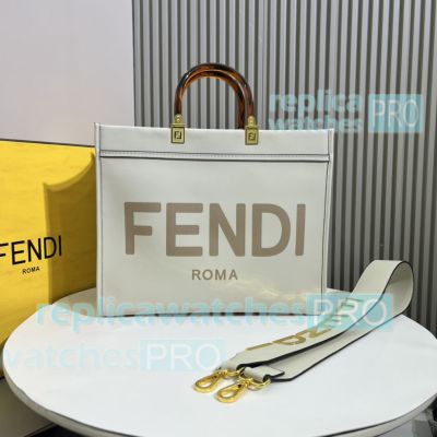 Replica Fend-i Sunshine White Tote Bag Large Size